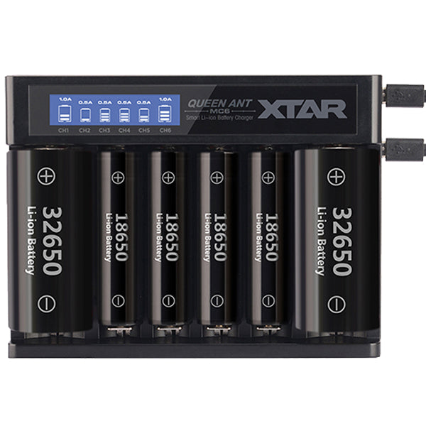 xtar battery charger mc6 18650 21700 20700